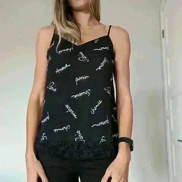 Smart Set, adjustable strap, cami top, black  and white, size small - Picture 3 of 13